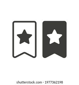 Set of two bookmark icons on white background