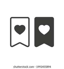 Set of two bookmark icons on white background
