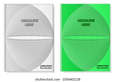 A set of two books with an abstract design of covers and realistic shadows. Templates of books and design of covers are in different layers. Vector illustration.