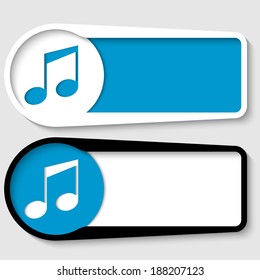 set of two boxes for any text with music icon