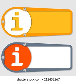 set of two boxes for any text with info symbol
