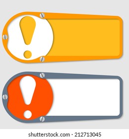 set of two boxes for any text with exclamation mark