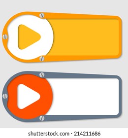 set of two boxes for any text with play symbol