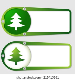 set of two boxes for any text with tree symbol