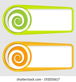 set of two boxes for entering text with spiral