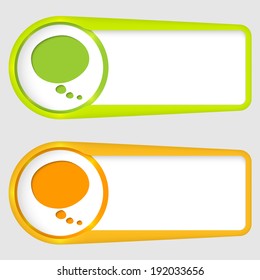 set of two boxes for entering text with speech bubble