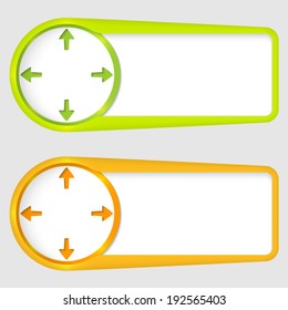 set of two boxes for entering text with arrows