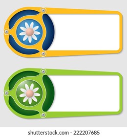 set of two boxes for entering text with flower