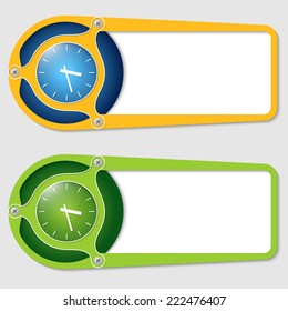 set of two boxes for entering text with watches