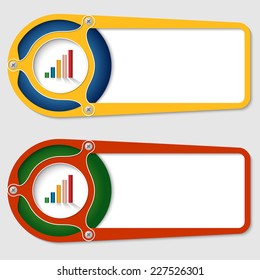 set of two boxes for entering text with graph