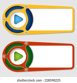 set of two boxes for entering text with play symbol