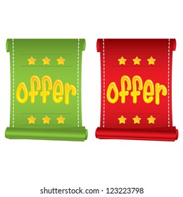 Set of two business promotion banners with OFFER text, web element background, vector illustration