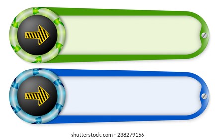 set of two buttons with arrows and arrow