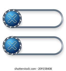 set of two buttons with arrows and ban symbol