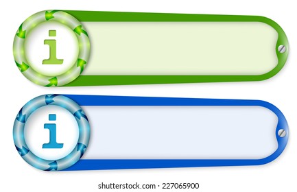 set of two buttons with arrows and info symbol