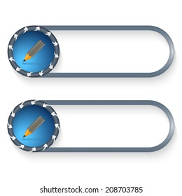 set of two buttons with arrows and pencil