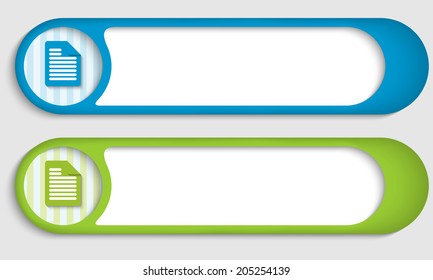set of two buttons with document icon