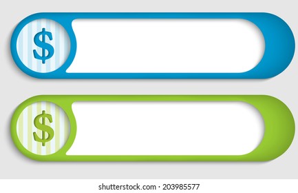 set of two buttons with dollar symbol