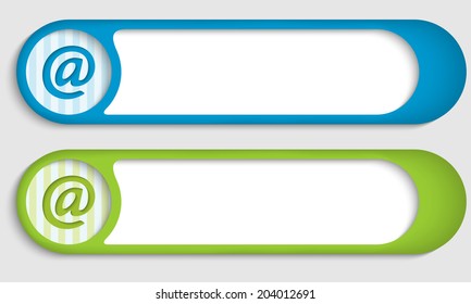 set of two buttons with email symbol