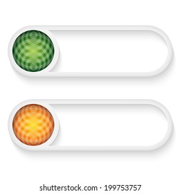 set of two buttons for entering  text with pattern of circles