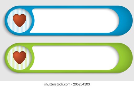 set of two buttons with heart