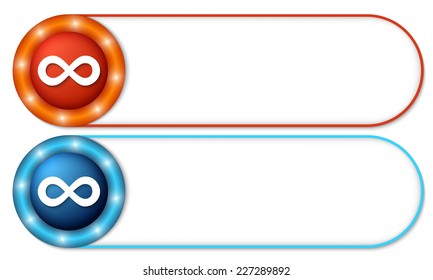 set of two buttons with infinity symbol