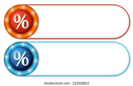 set of two buttons with percent symbol