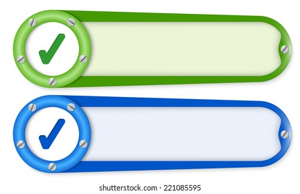 set of two buttons with screws and check box