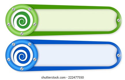 set of two buttons with screws and spiral