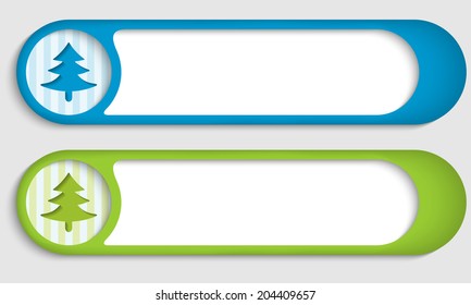 set of two buttons with tree symbol