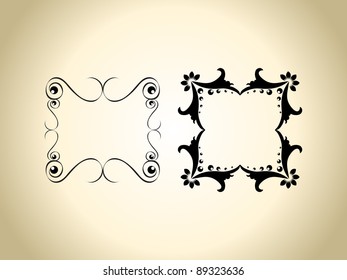 set of two calligraphic design vintage frames .