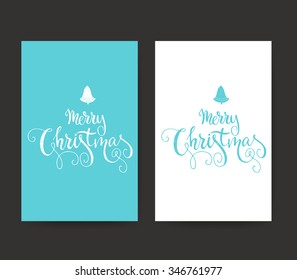 Set of two Christmas cards with hand drawn lettering. Holiday clip art.