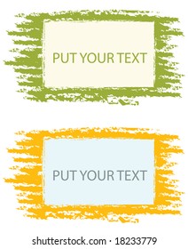 set of two color grunge frames in vector