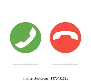 set of two colored handset icons, vector illustration