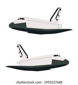 Set of two colored space shuttles