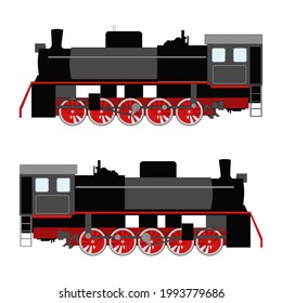 Set of two colored trains black vintage
