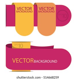 Set of two colorful banners. Annotation ribbon. Design shape. Speech talking cloud. Vector illustration