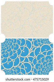 set of two concentric circles backgrounds in blue
