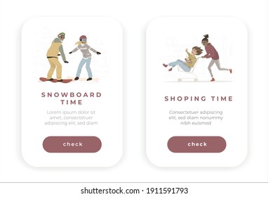 Set of two couples deciding to have fun (v.2)