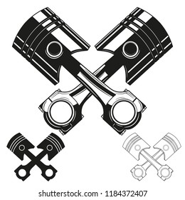 Set Two Crossed Engine Pistons Vector Stock Vector (Royalty Free ...