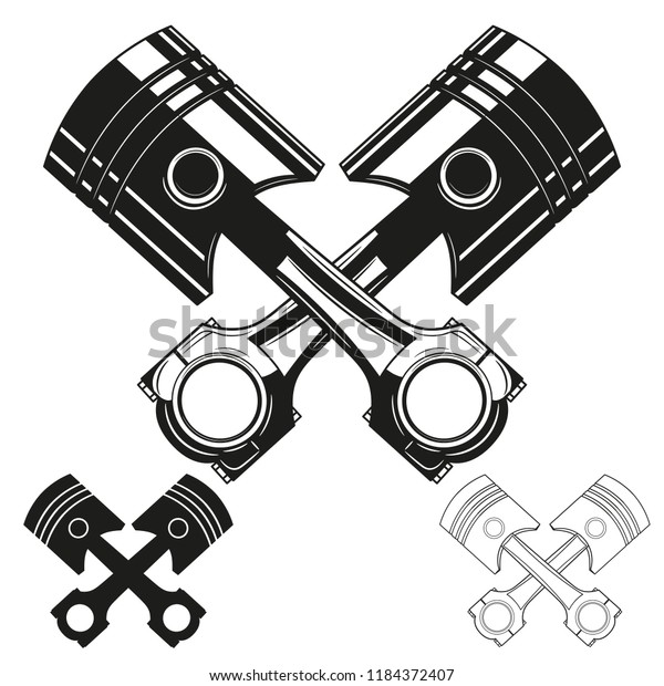 Set Two Crossed Engine Pistons Vector Stock Vector (Royalty Free ...