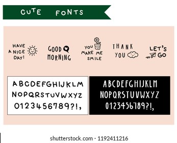 Set of Two Cute Alphabet and numbers