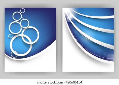 Satz von zwei Designs, weißen Ringen und verbogenen Linien Konzept Hintergrund-Material-Illustration. eps10 Vektor