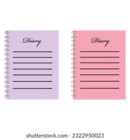 Set Of Two Diaries Vector Illustration