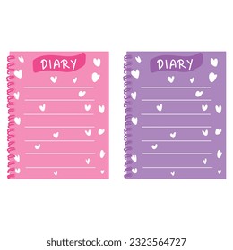 Set Of Two Diaries Vector Illustration