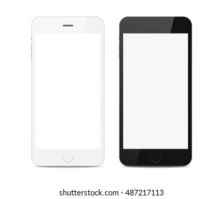 Set of two different of black and white smart phones