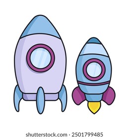 A set of two different space rockets