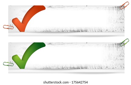 set of two dirty banners with check box