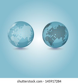Set of two Earth globe icons