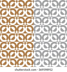 Set two elegant patterns with white brown and grey semicircles